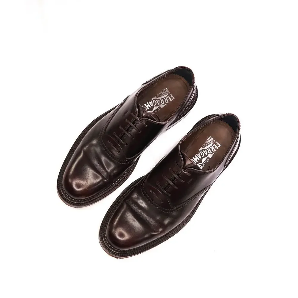 $1,095 FERRAGAMO - Brown Leather Oxfords - 9.5 D